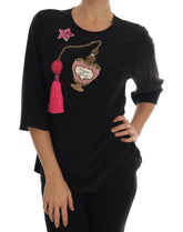 Dolce & Gabbana Black Silk Fairy Tale Top Crystal Blouse -   -  Dolce & Gabbana.